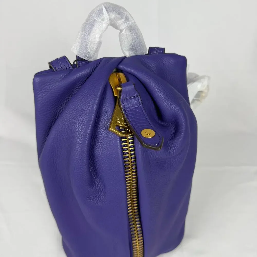 Aimee Kestenberg Purple Tamitha Mini Leather Cotton Backpack Crossbody NWT - Picture 2 of 15